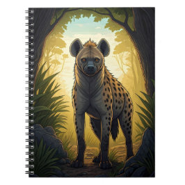 Hyena i en skogsklarning anteckningsbok