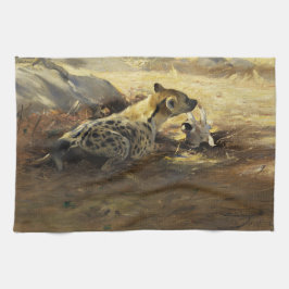 Hyena i sin naturliga miljö (av Kuhnert) Kökshandduk