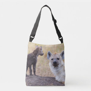Hyena med barn ett axelväska