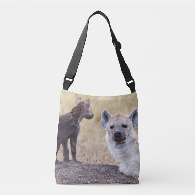Hyena med barn ett axelväska (Framsida)