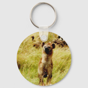 Hyena med keychainhållaren för wildebeest (gnu) nyckelring