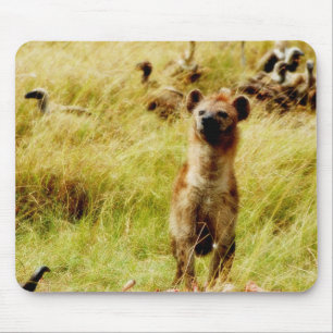 Hyena med mousepad för wildebeest (gnu) musmatta