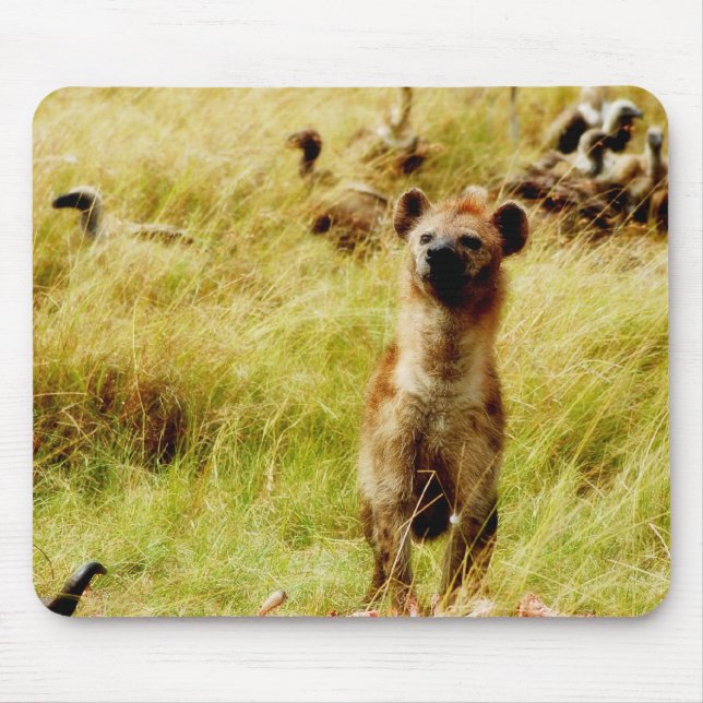 Hyena med mousepad för wildebeest (gnu) musmatta (Framsidan)