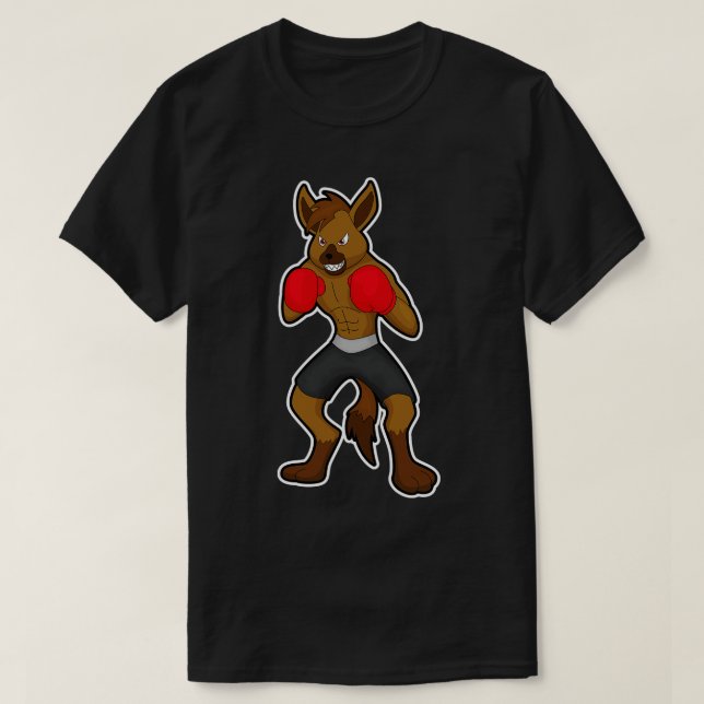 Hyena på Boxing med Boxing-handskar T Shirt (Design framsida)