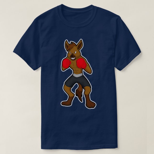 Hyena på Boxing med Boxing-handskar T Shirt (Design framsida)