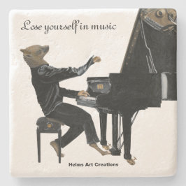 Hyena Piano Music Fantasy Art Stone Underlägg