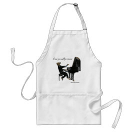 Hyena Piano Music Pianist Fantasy Art Apron Förkläde