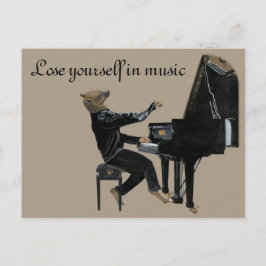 Hyena Piano Music Pianist Fantasy Art Postcard Vykort