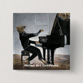 Hyena Piano Music Player Fantasy Art Buttons Knapp
