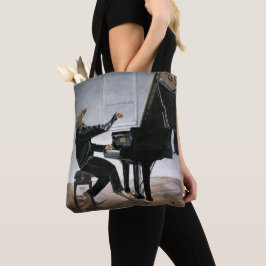 Hyena Piano Music Player Fantasy Art Graphic Tote Tygkasse