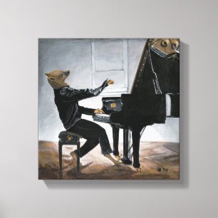 Hyena Piano Music Player Fantasy Art Kanvastryck
