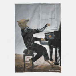 Hyena Piano Music Player Fantasy Art Kitchen Towel Kökshandduk