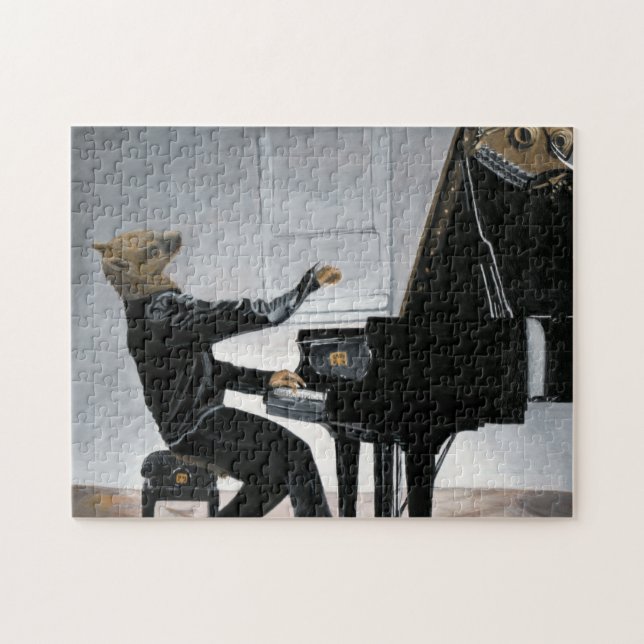 Hyena Piano Music Player Fantasy Art Medium Puzzle Pussel (Horisontell)