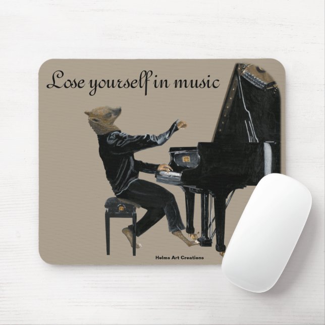 Hyena Piano Music Player Fantasy Art Mouse Pad Musmatta (Med mus)