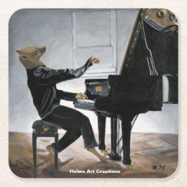 Hyena Piano Music Player Fantasy Art Papper Underl Underlägg Papper Kvadrat