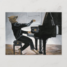 Hyena Piano Music Player Fantasy Art Postcard Vykort