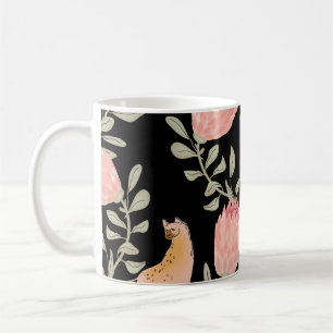 Hyena & Protea: Mörk Vintage Mönster Kaffemugg