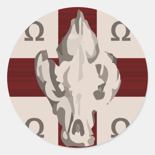 Hyena Shield Runt Klistermärke (Framsida)