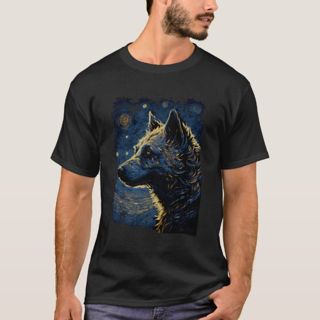 Hyena Starry Night T Shirt (Framsida)