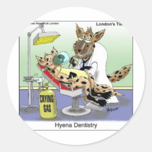 Hyena-Tandläkarmotiv Roliga presenter, T-shirts & Runt Klistermärke