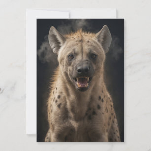 Hyena Vild Djurens Elegant Dramatic Mist Porträtt Meddelande