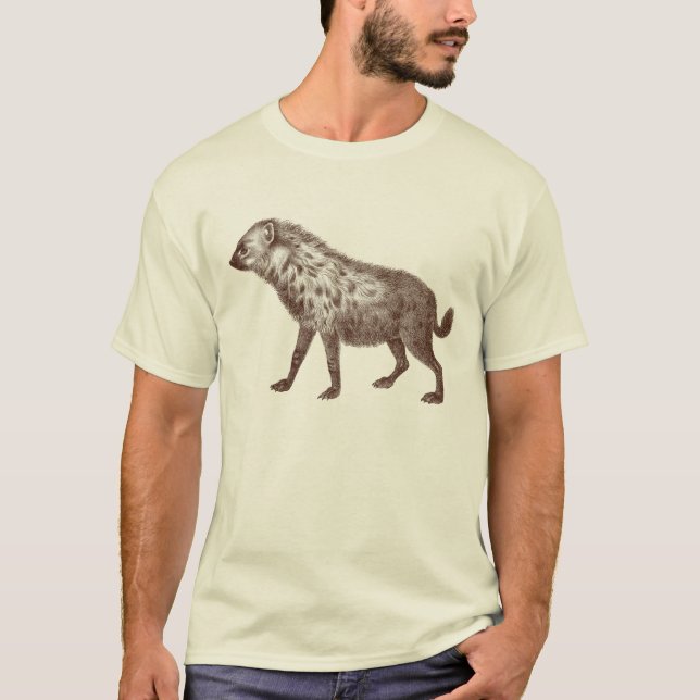 HyenaT-tröja som baseras på antik gravyr T-shirt (Framsida)