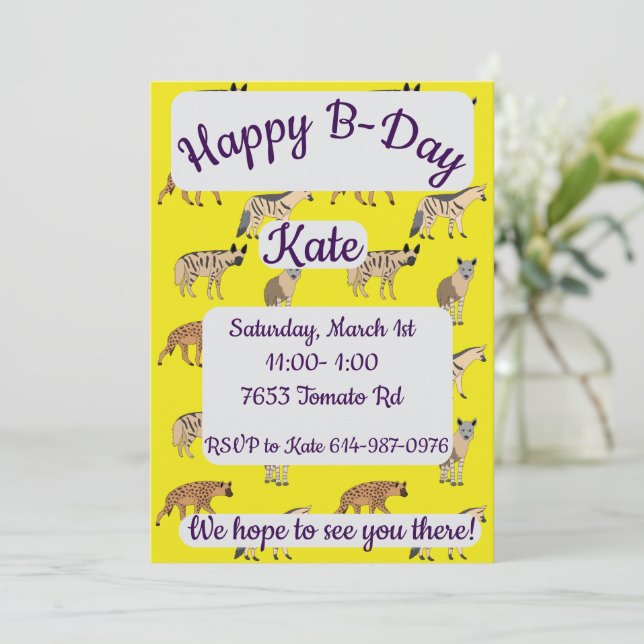 Hyener Glad födelsedag Inbjudningar (Stående Fram)