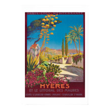 Hyères Frankrike Travel Poster