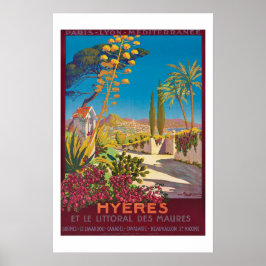 Hyères Frankrike Travel Poster