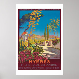 Hyères Frankrike Travel Poster
