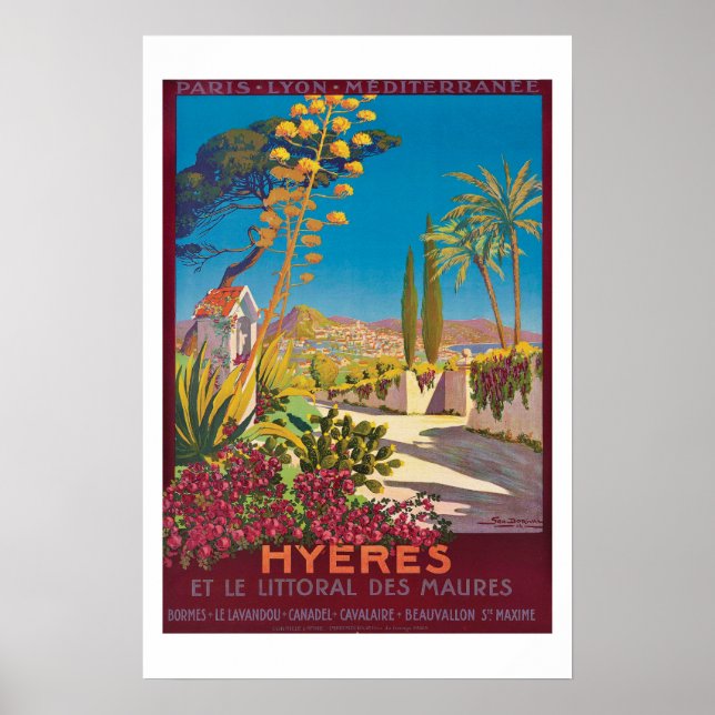 Hyères Frankrike Travel Poster (Framsidan)