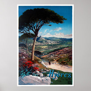 Hyeres, Frankrike Vintage affisch återställd