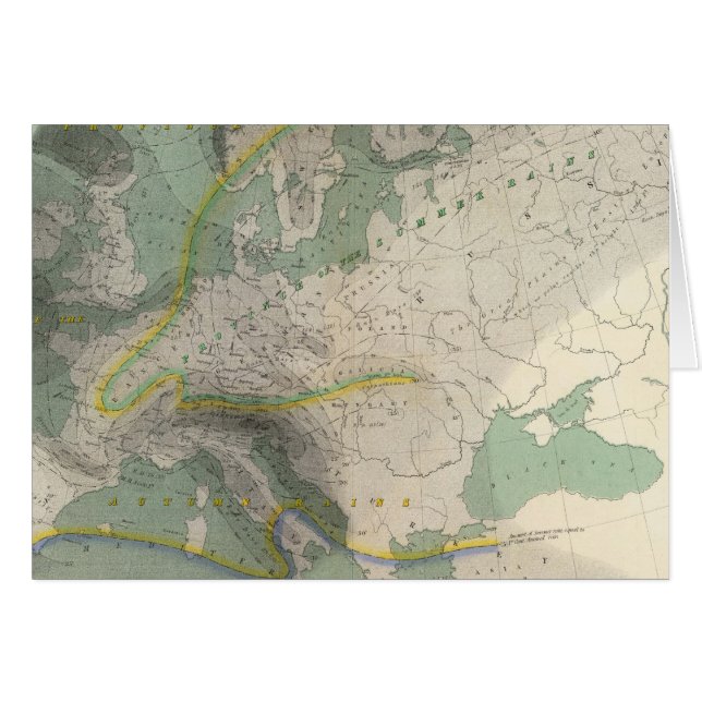 Hyetografiska karta Europa Hälsningskort (Framsidan Horizontal)