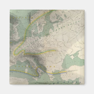 Hyetografiska karta Europa Magnet