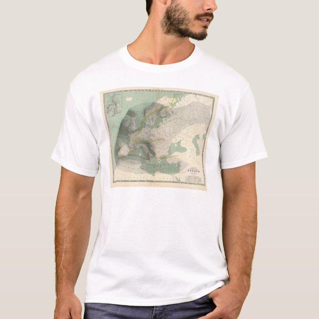 Hyetographic karta Europa T Shirt (Framsida)