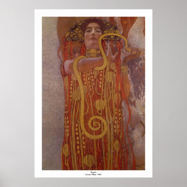 Hygeia av Gustav Klimt Poster (Framsidan)