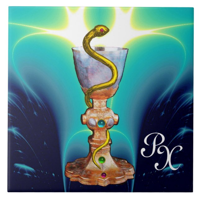 HYGEIA MONOGRAM Läkemedel, farmaceutisk blå Kakelplatta (Framsidan)