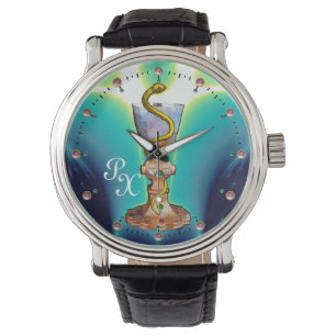 HYGEIA MONOGRAM Läkemedel, farmaci, blått Armbandsur