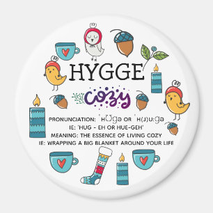 HYGGE - betyder och uttalar söta dockor nya Magnet