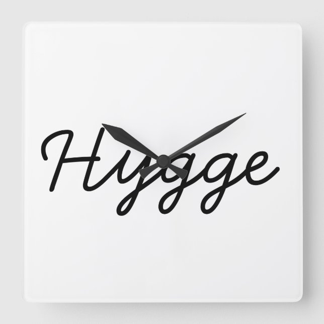 Hygge Black Elegant Fyrkantig Klocka (Framsida)