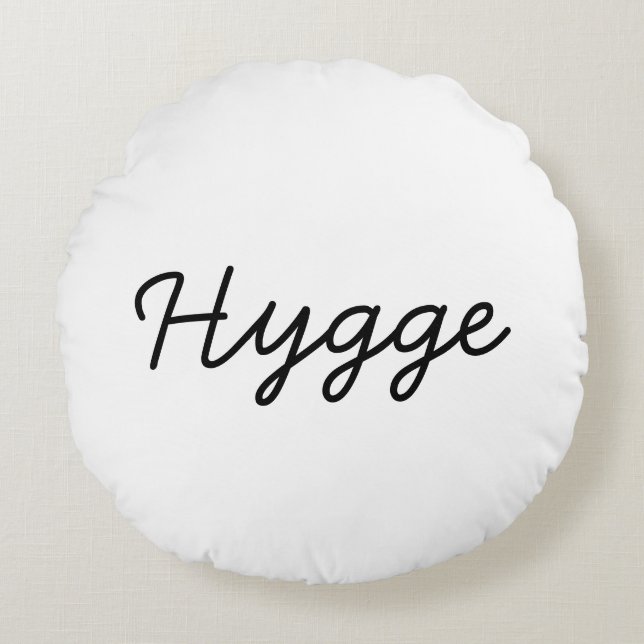 Hygge Black Elegant Rund Kudde (Framsidan)