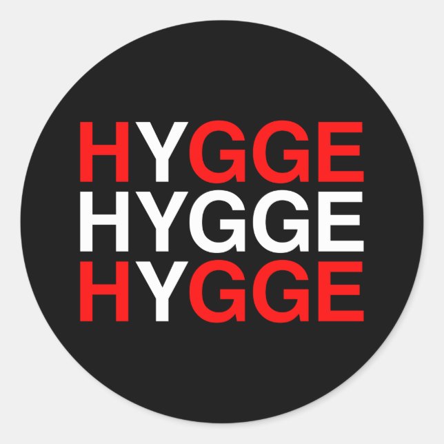 HYGGE Dansk Flagga Runt Klistermärke (Framsida)