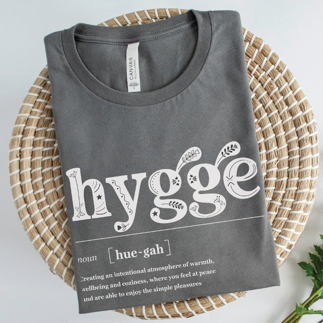 Hygge Definition Nordic Blommigt Mysigt inspiratio T Shirt (Hygge Definition Cozy Danish Scandinavian comfort inspirational meaning t-shirt gift  asphalt gray)