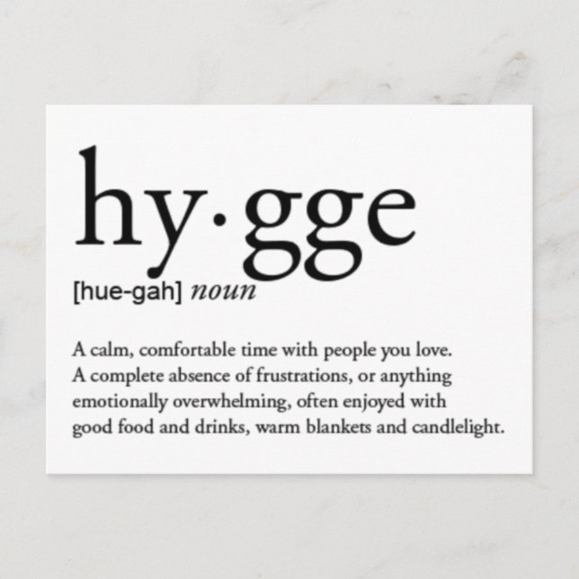 Hygge-definition Vykort (Framsida)
