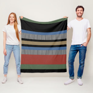 Hygge Flerfärgad Rand Scandinavian Inspired Fleecefilt