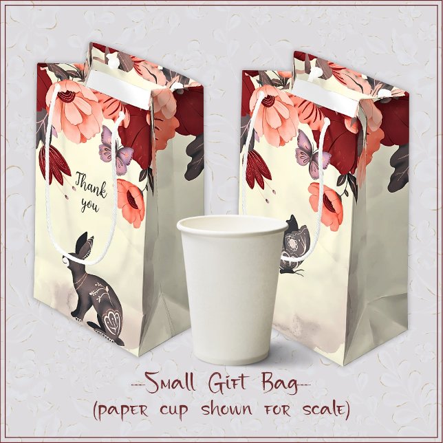 Hygge Folk Art Rabbit Butterfly Blommigt Birthday (Skapare uppladdad)