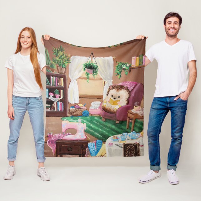 Hygge Hedgehog Fleecefilt (På plats)