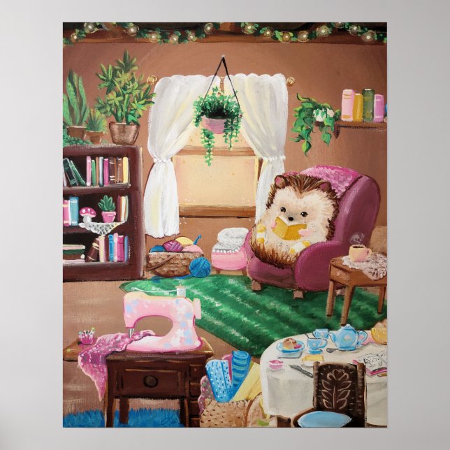 Hygge Hedgehog Poster (Framsidan)