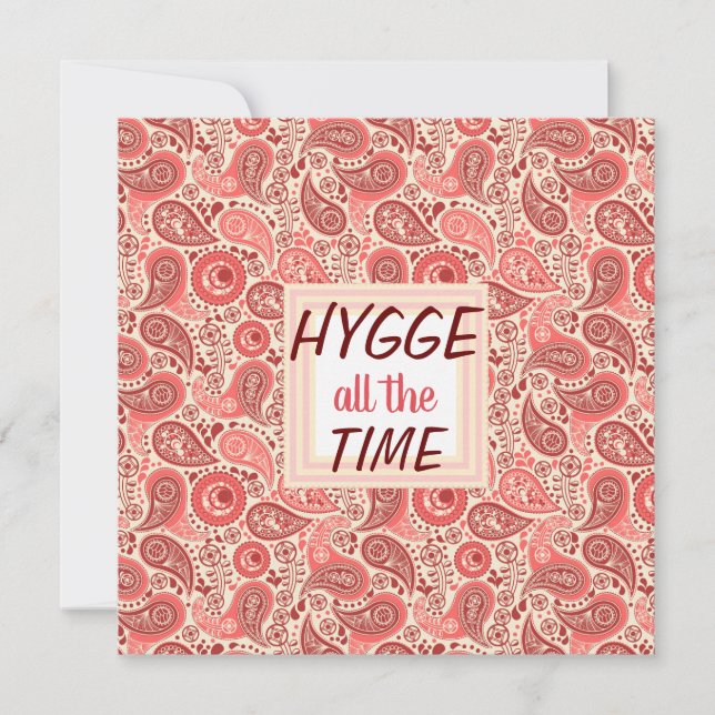HYGGE hela Mysiga Rosa Paisley Card (Framsida)