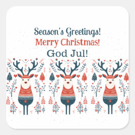 Hygge-Hjortens design - Anpassade Scandi Fyrkantigt Klistermärke